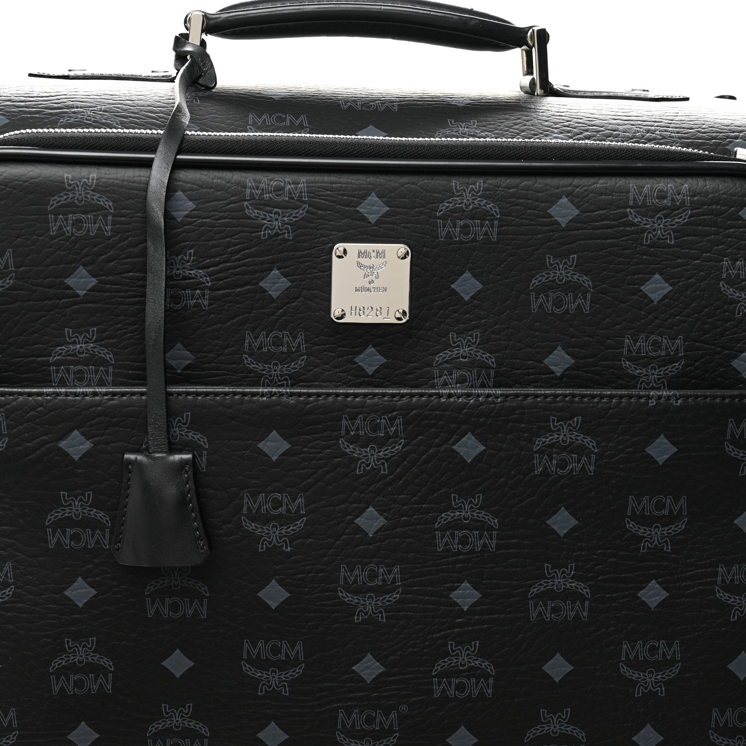 MCM Visetos Small Traveler Trolley Whelled Suitcase Black 7 of 12