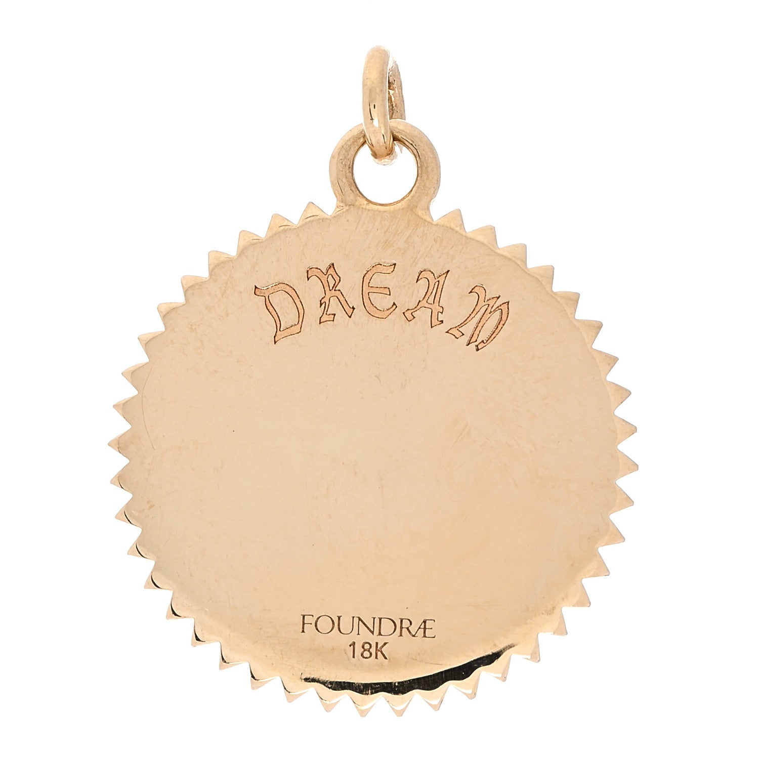 Foundrae 18K Yellow Gold Diamond Medium Dream Medallion Pendant 3 of 3