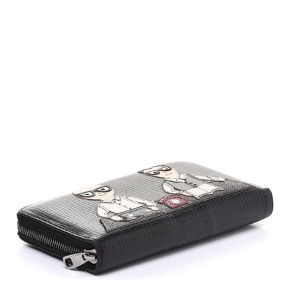 Dolce & Gabbana Dauphine Family Patch Zip Around Wallet Black 4 of 11