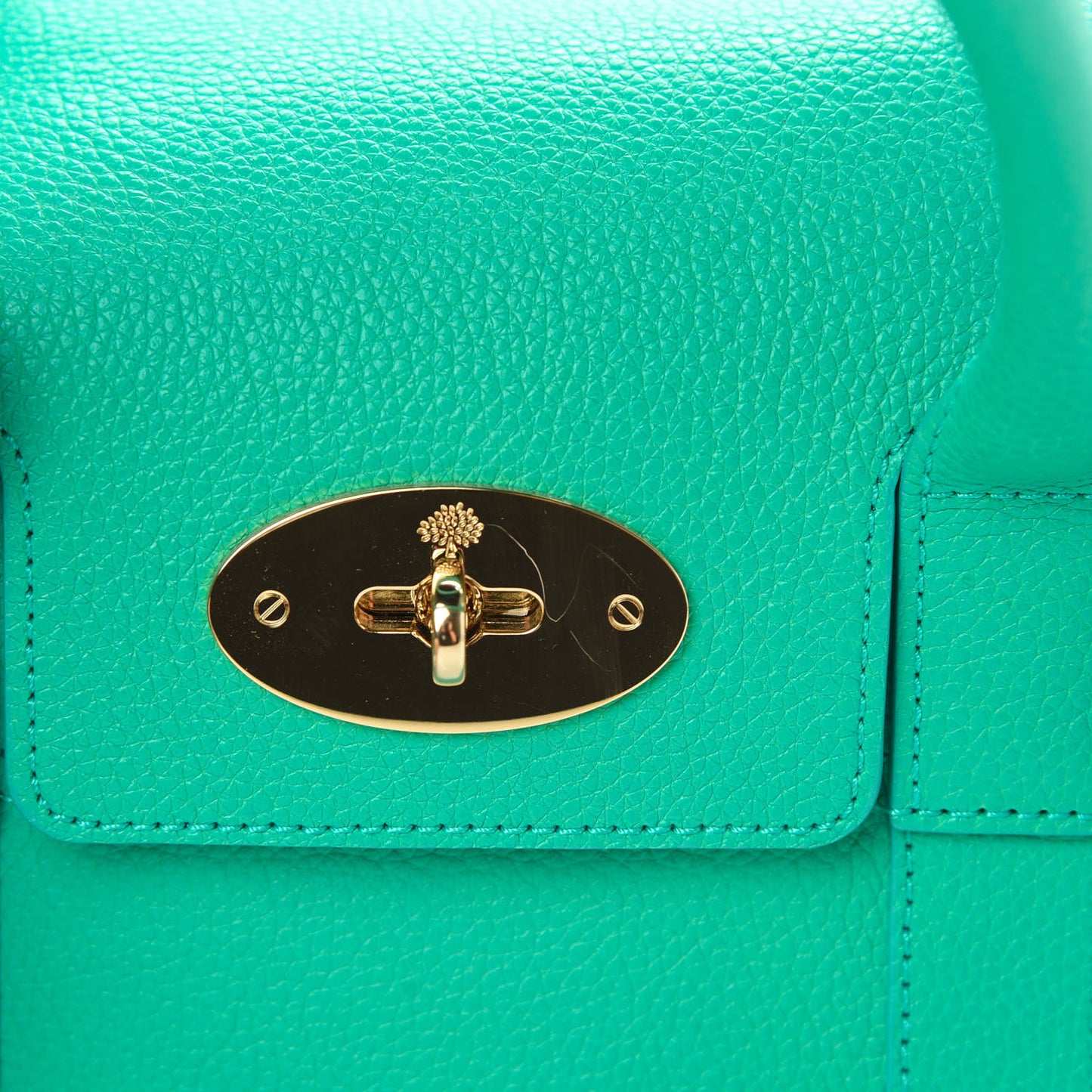 Classic Grain Small Bayswater Satchel Aqua Green