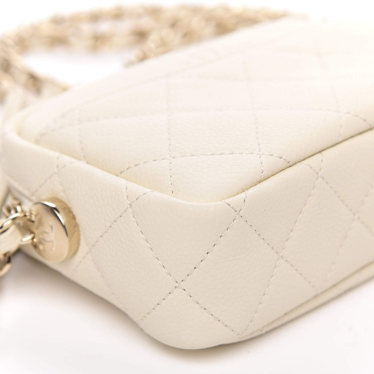 Chanel Caviar Quilted Mini Coco Tassel Camera Case White 8 of 11
