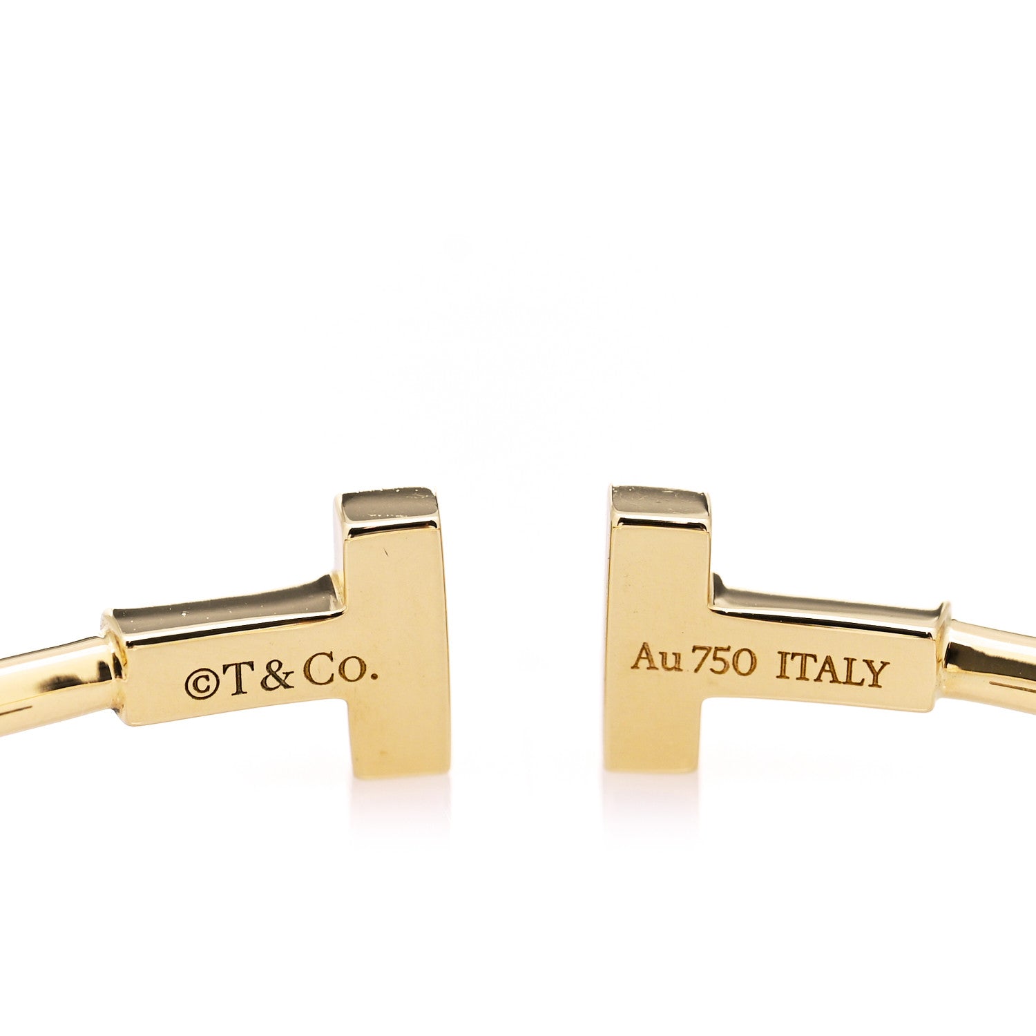 Tiffany 18K Yellow Gold Narrow T Wire Bracelet 3 of 4