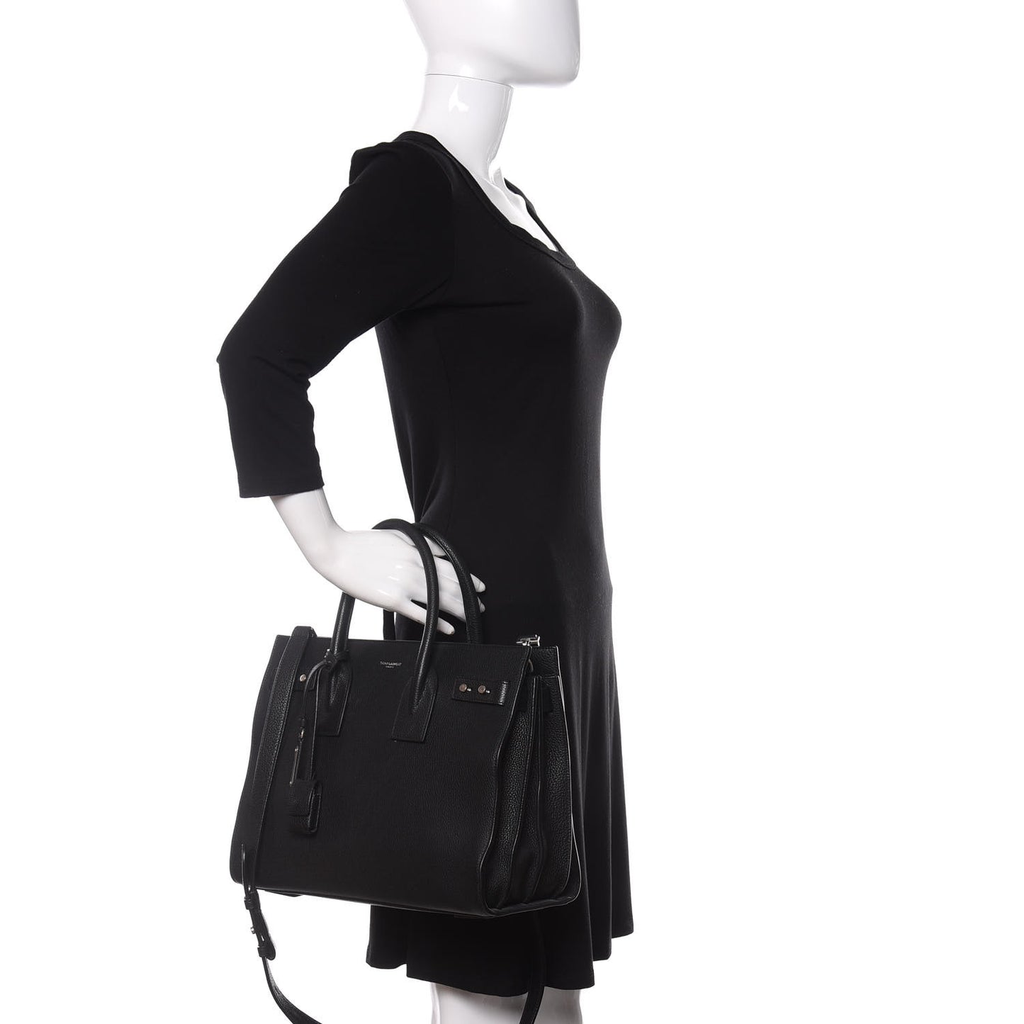 Grained Calfskin Small Supple Sac De Jour Black