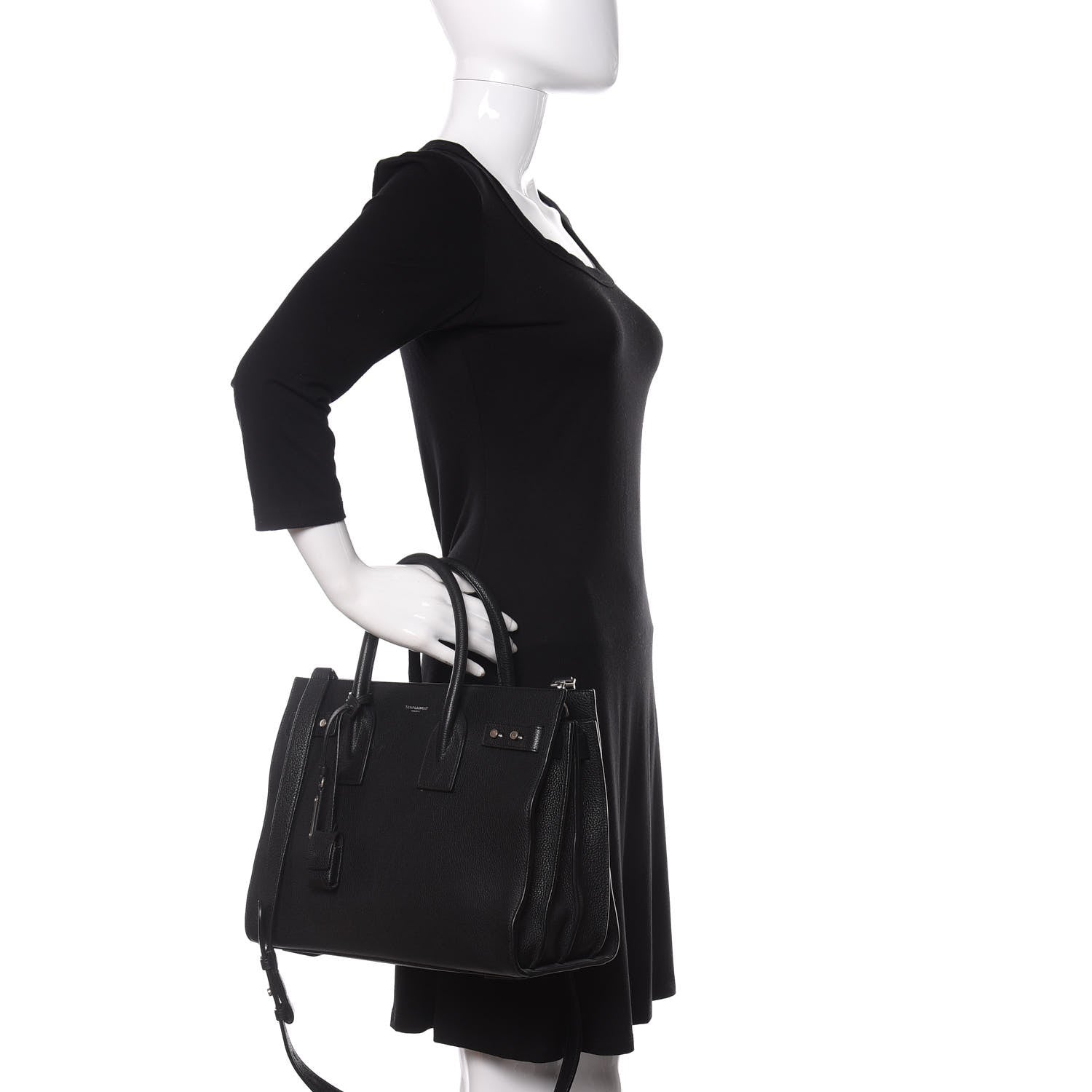Saint Laurent Grained Calfskin Small Supple Sac De Jour Black 3 of 15