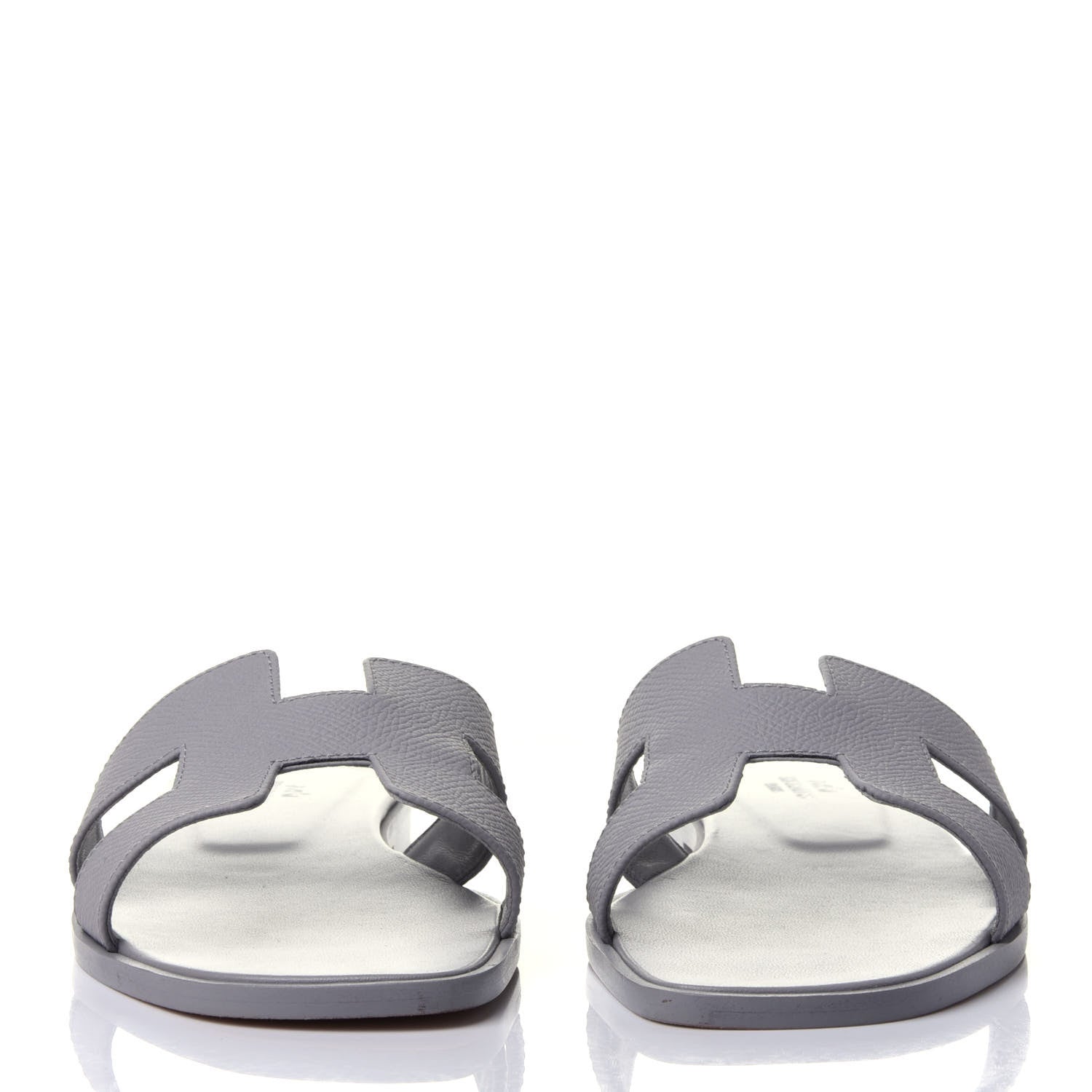 Hermes Epsom Oran Sandals 37.5 Bleu Glacier 2 of 11