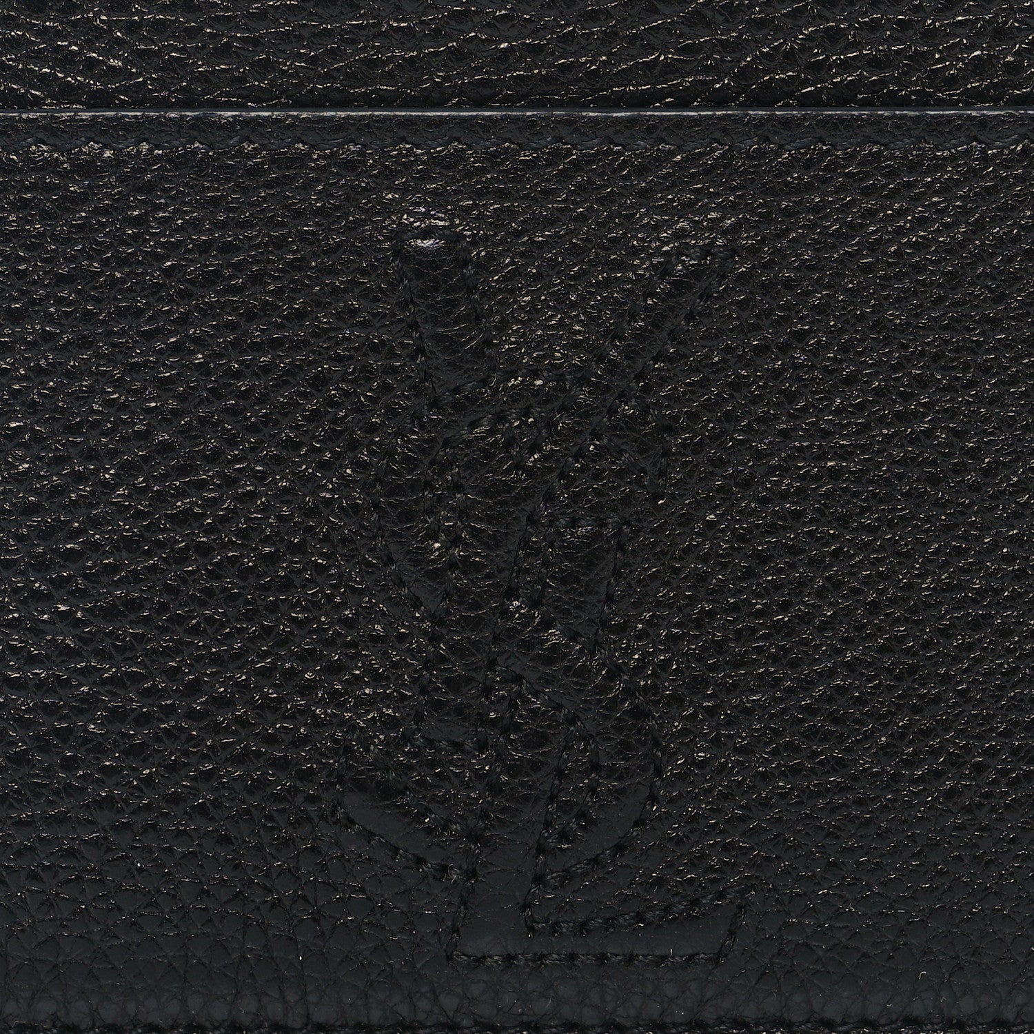 Saint Laurent Grained Calfskin Monogram Credit Card Case Black 8 of 9