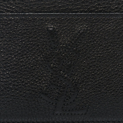 Saint Laurent Grained Calfskin Monogram Credit Card Case Black 8 of 9