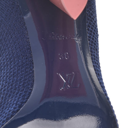 Louis Vuitton Monogram Stretch Fabric Silhouette Ankle Boots 38 Marine 6 of 8