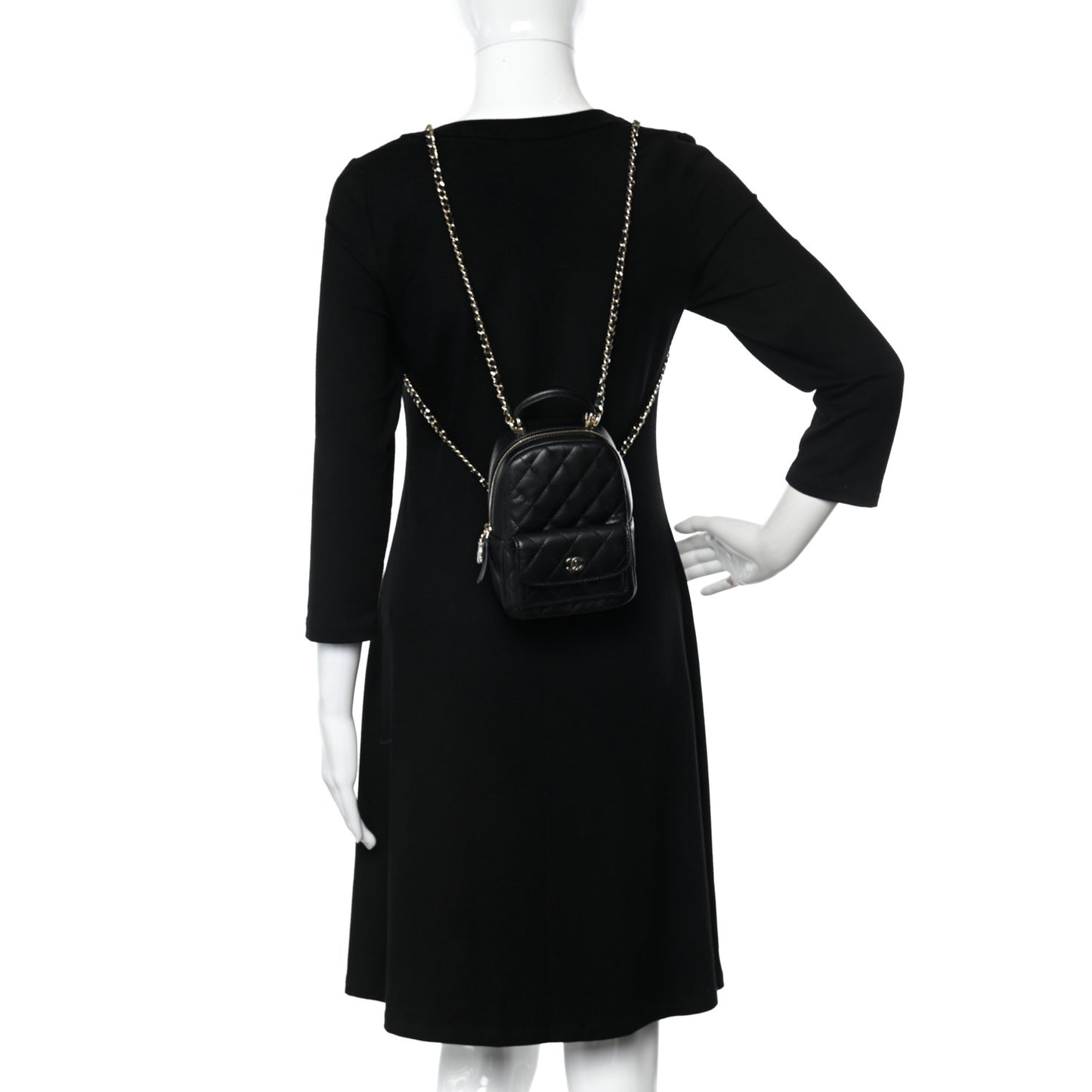 Caviar Quilted CC Mini Classic Backpack Black