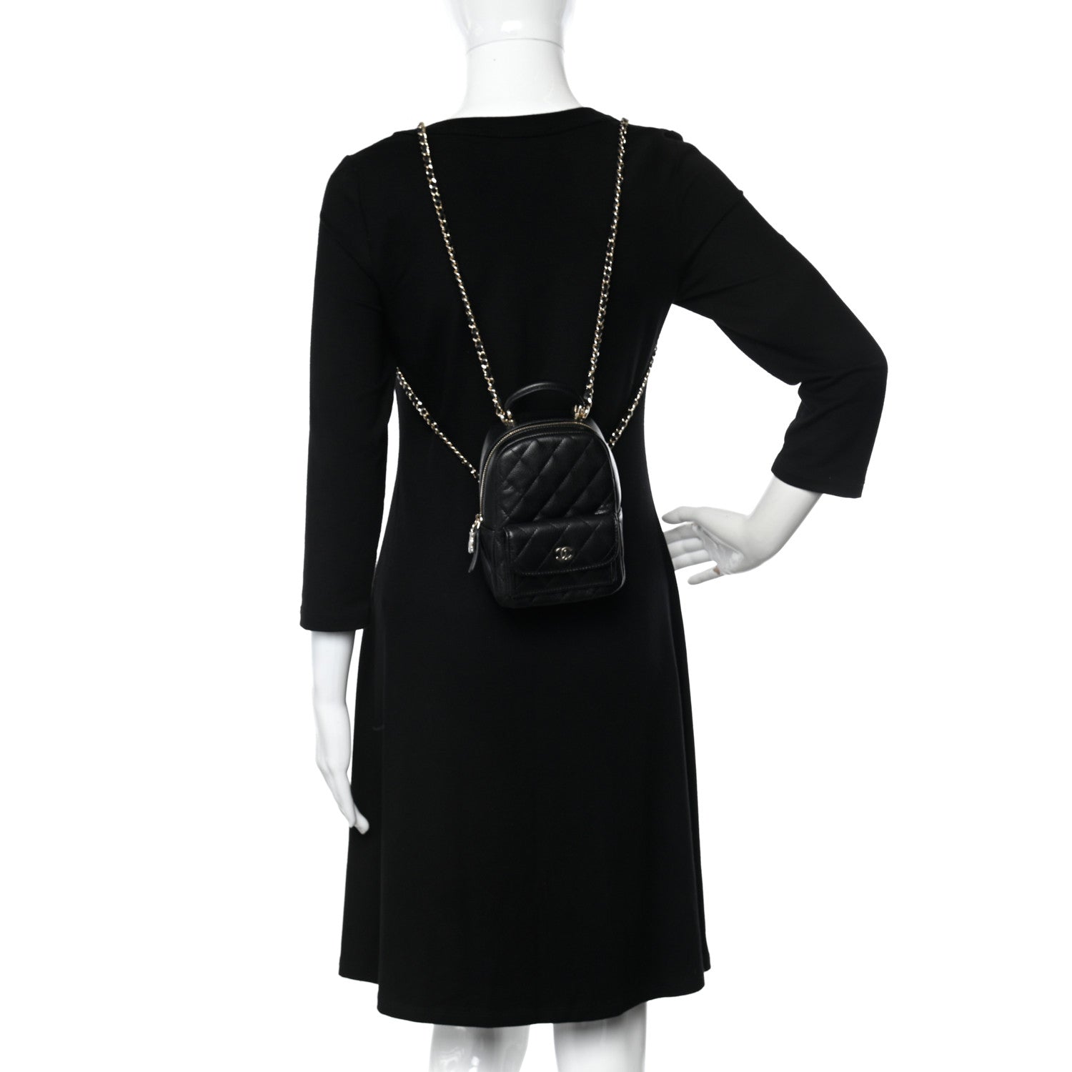 Chanel Caviar Quilted CC Mini Classic Backpack Black 2 of 11