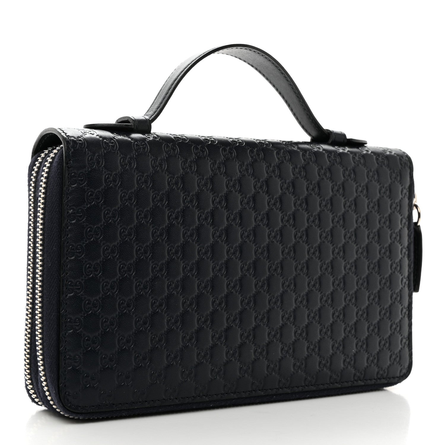 Gucci Microguccissima Zip Around Top Handle Travel Wallet Navy 3 of 9