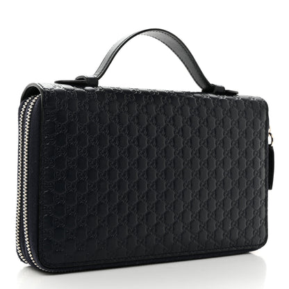 Gucci Microguccissima Zip Around Top Handle Travel Wallet Navy 3 of 9