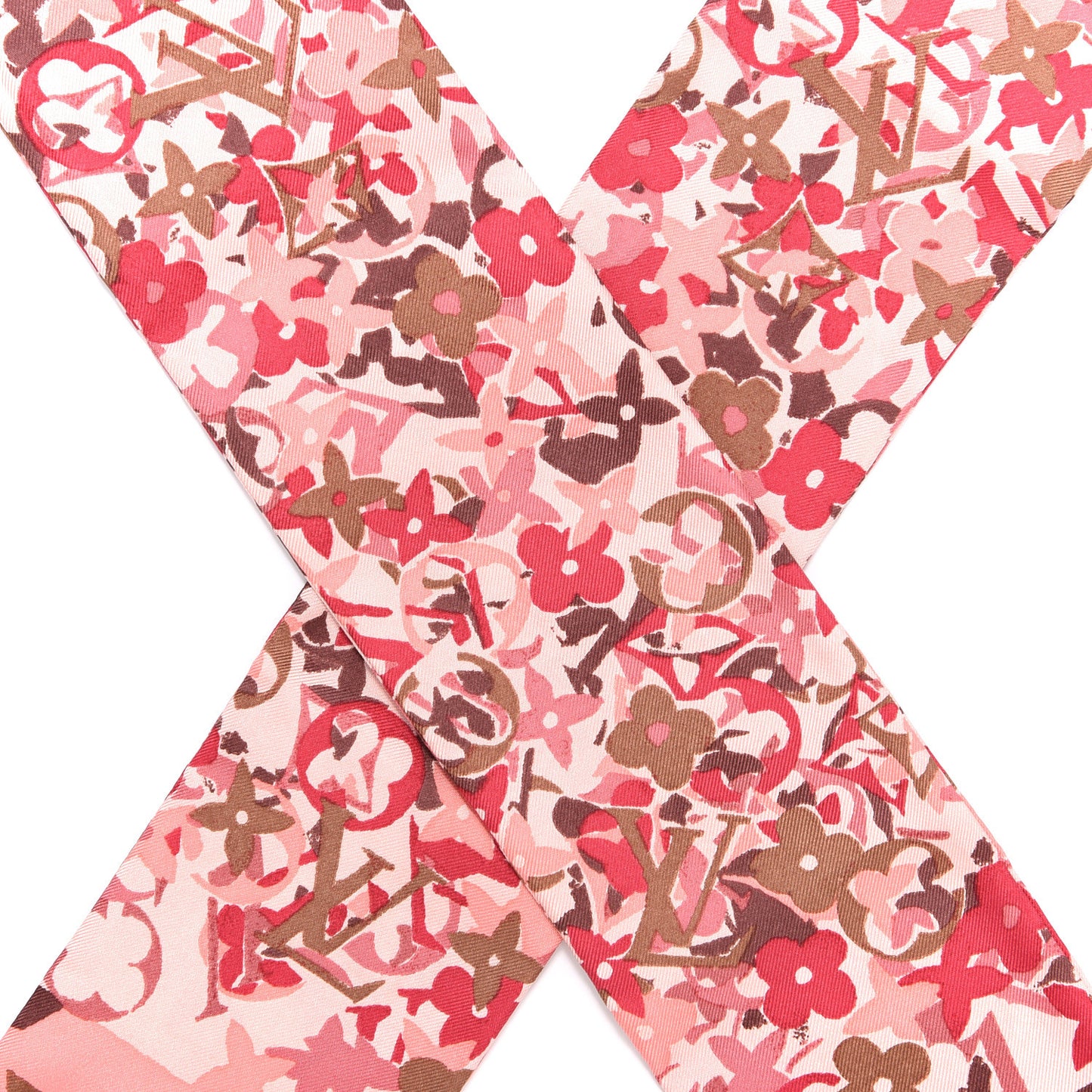 Silk Monogram Watercolor Fleur Arty Bandeau Pale Pink