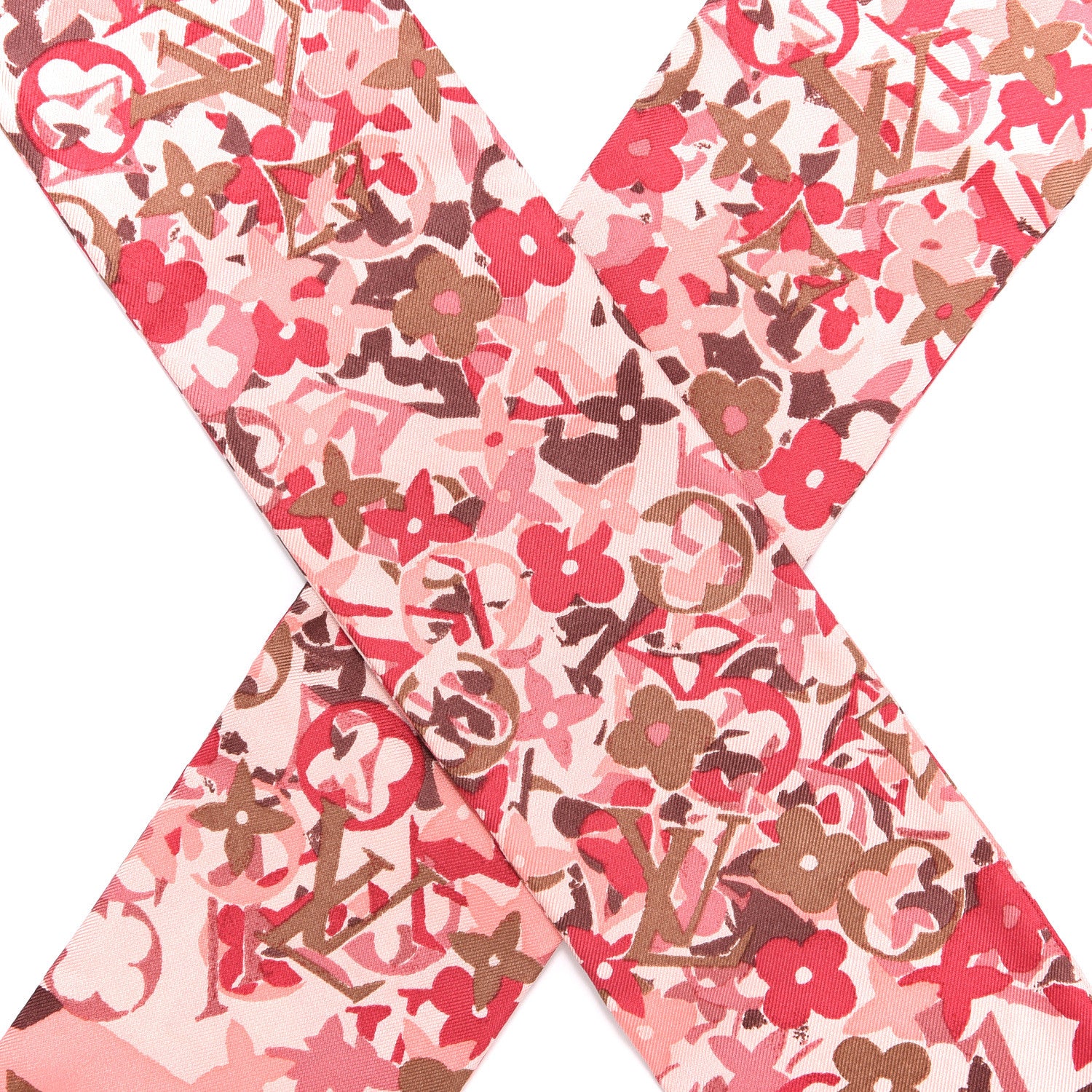 Louis Vuitton Silk Monogram Watercolor Fleur Arty Bandeau Pale Pink 4 of 5