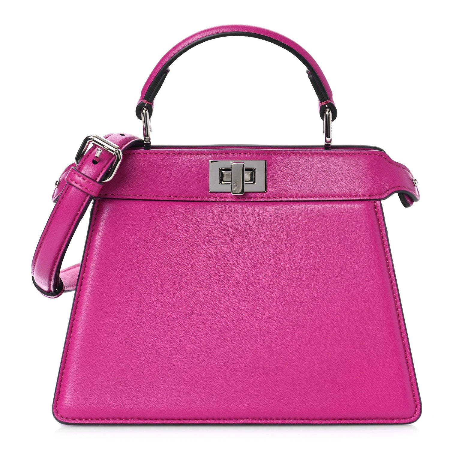 Fendi Shiny Nappa Petite Peekaboo I SEE U Satchel Magenta 1 of 9