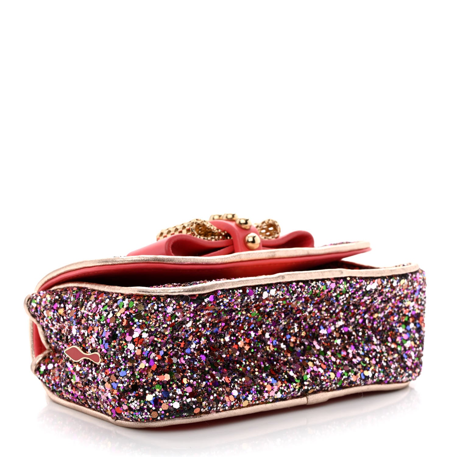 Christian Louboutin Glitter Calfskin Sweety Charity Crossbody Multicolor Pink 4 of 11