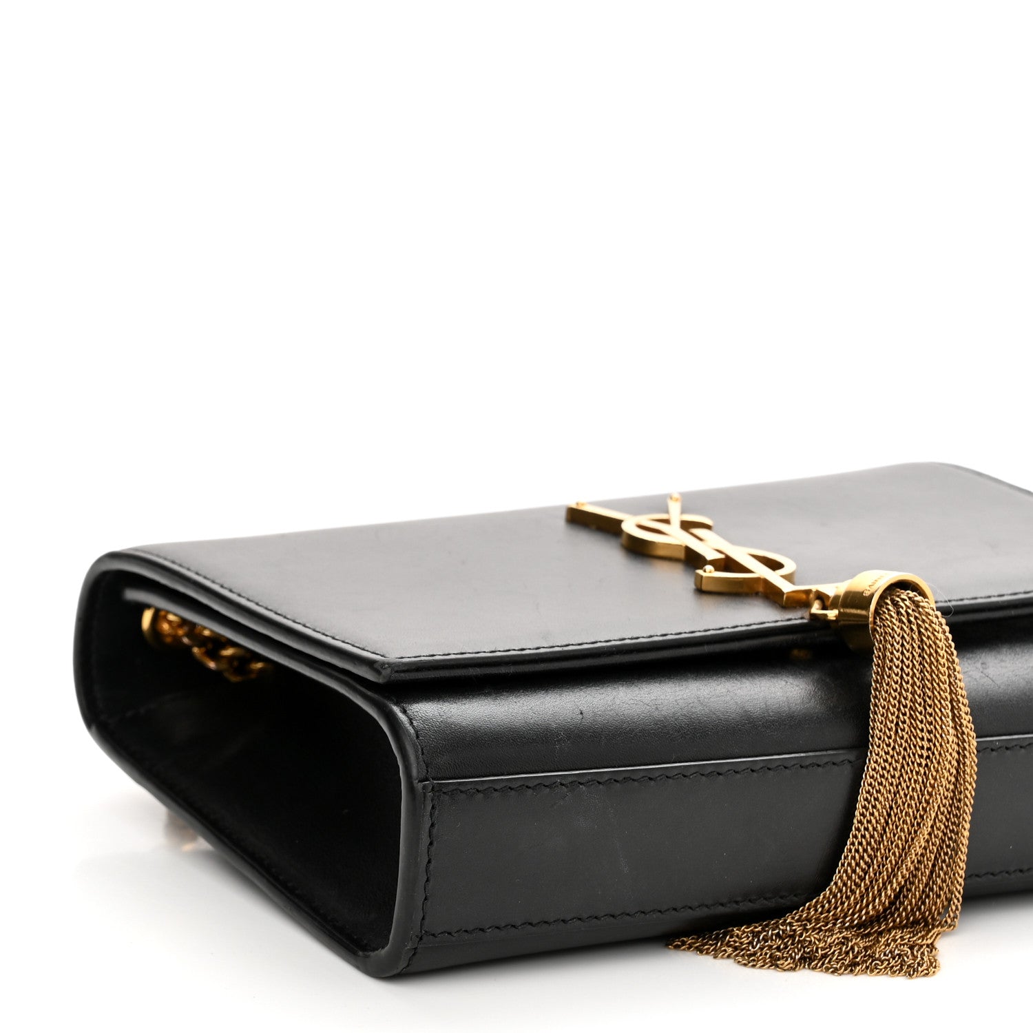 Saint Laurent Calfskin Small Classic Monogram Kate Tassel Satchel Black 9 of 11
