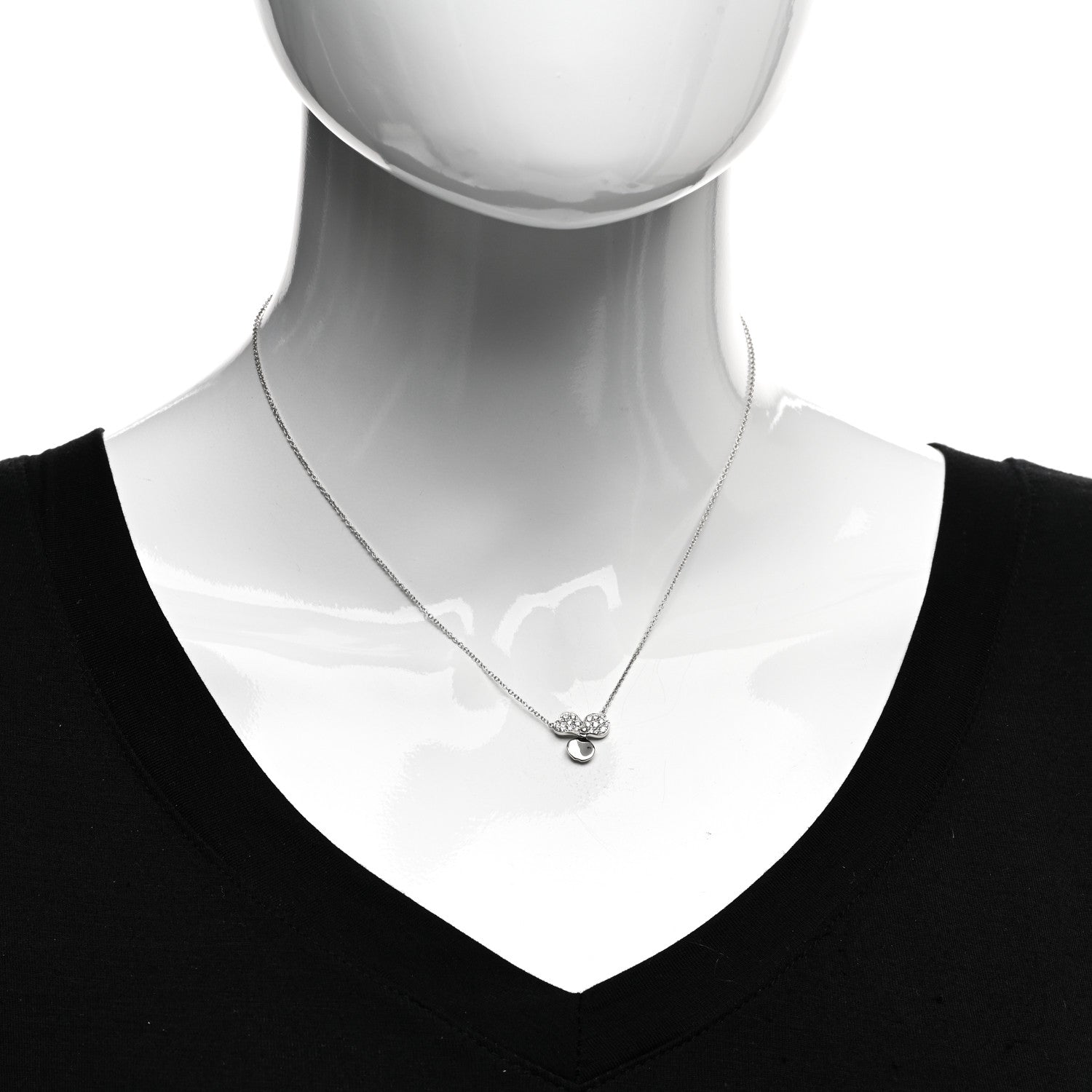 Tiffany Platinum Diamond .17ctw Small Paper Flowers Pendant Necklace 2 of 4