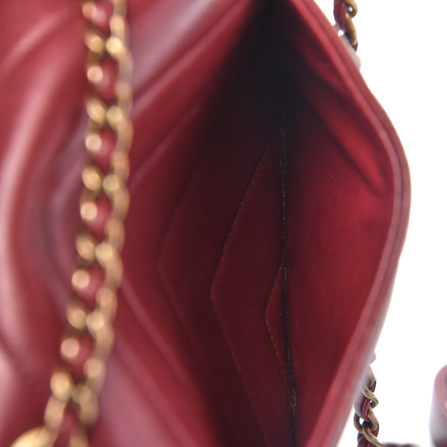 Lambskin Chevron Quilted Medium Coco Envelope Flap Red