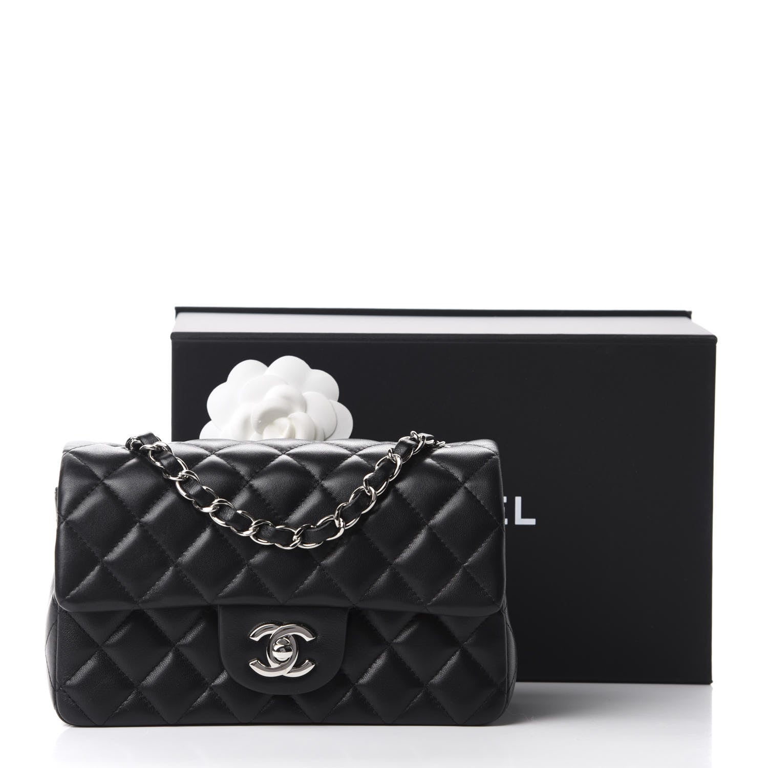 Chanel Lambskin Quilted Mini Rectangular Flap Black 11 of 11
