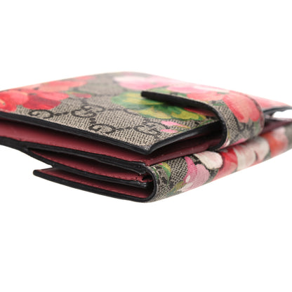 Gucci GG Supreme Monogram Blooms French Flap Wallet Beige Multicolor Dry Rose 9 of 14