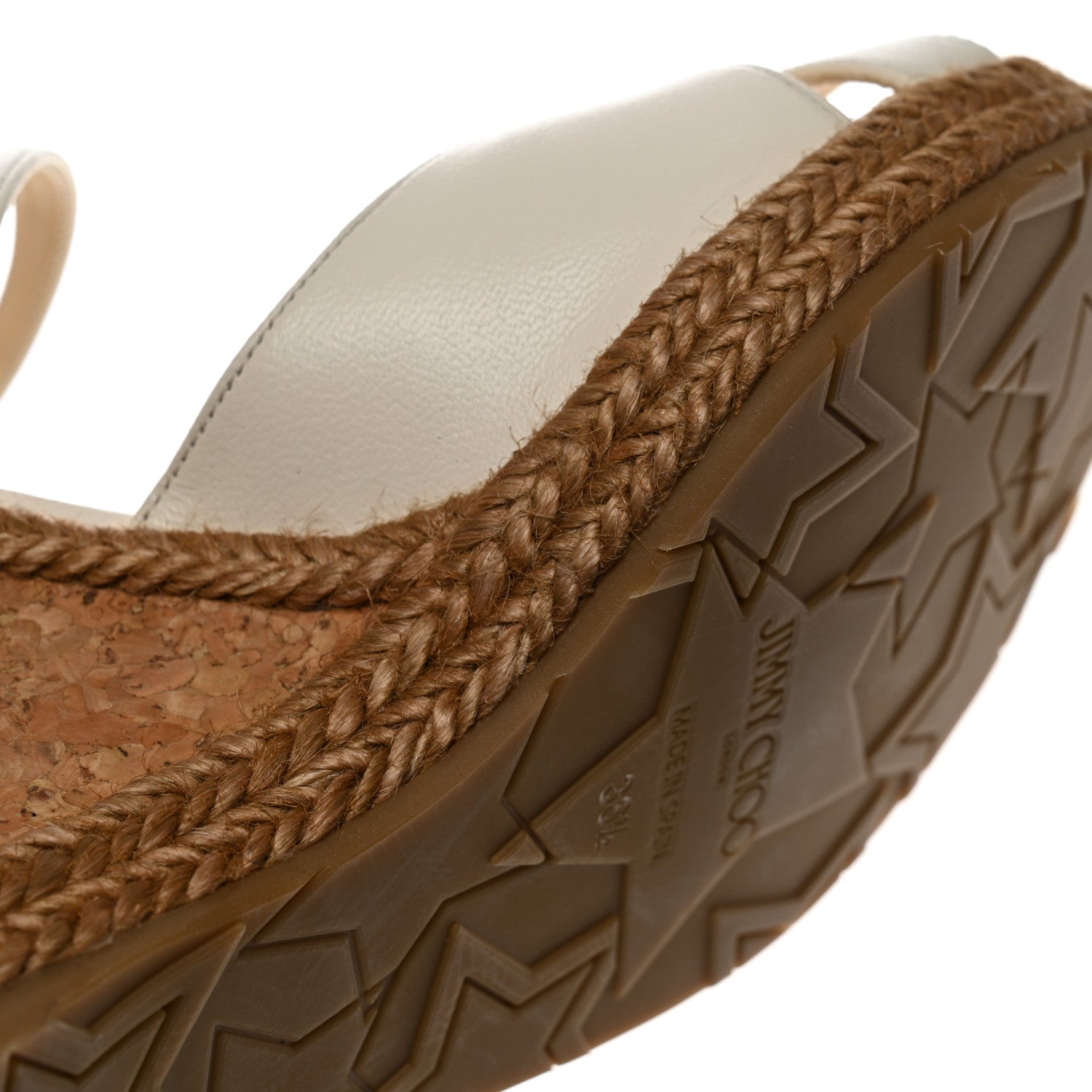Jimmy Choo Nappa Rope Cork Alanah 105 Wedge 36.5 Chalk 8 of 9
