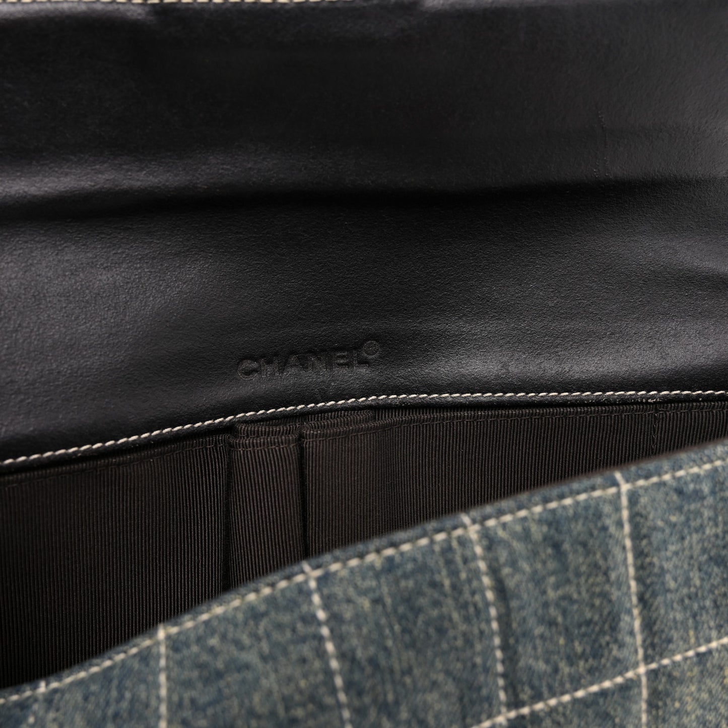 Denim Chocolate Bar Quilted East West Flap