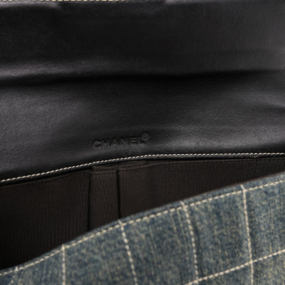 Chanel Denim Chocolate Bar Quilted East West Flap 6 of 11