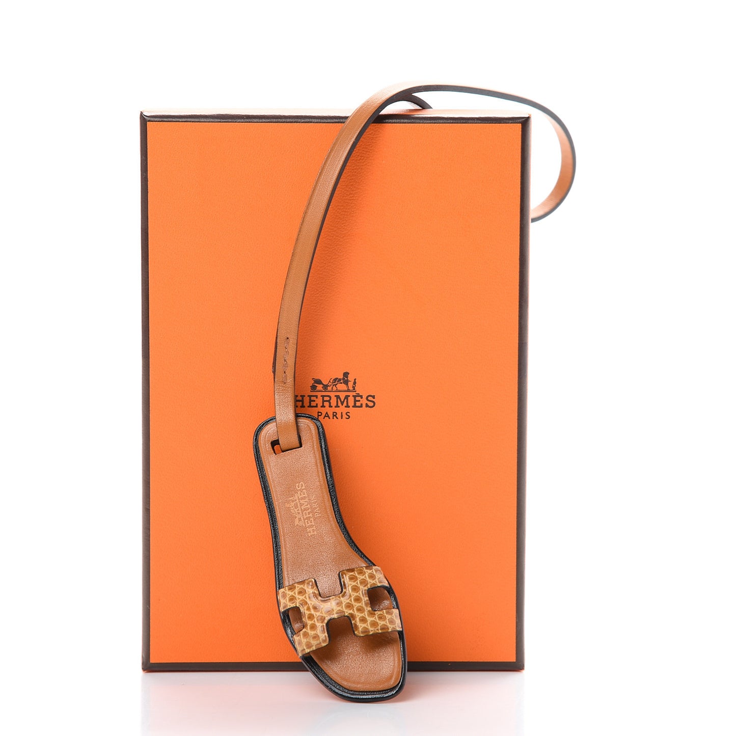 Lizard Butler Calfskin Hunter Oran Nano Bag Charm Sesame Naturel