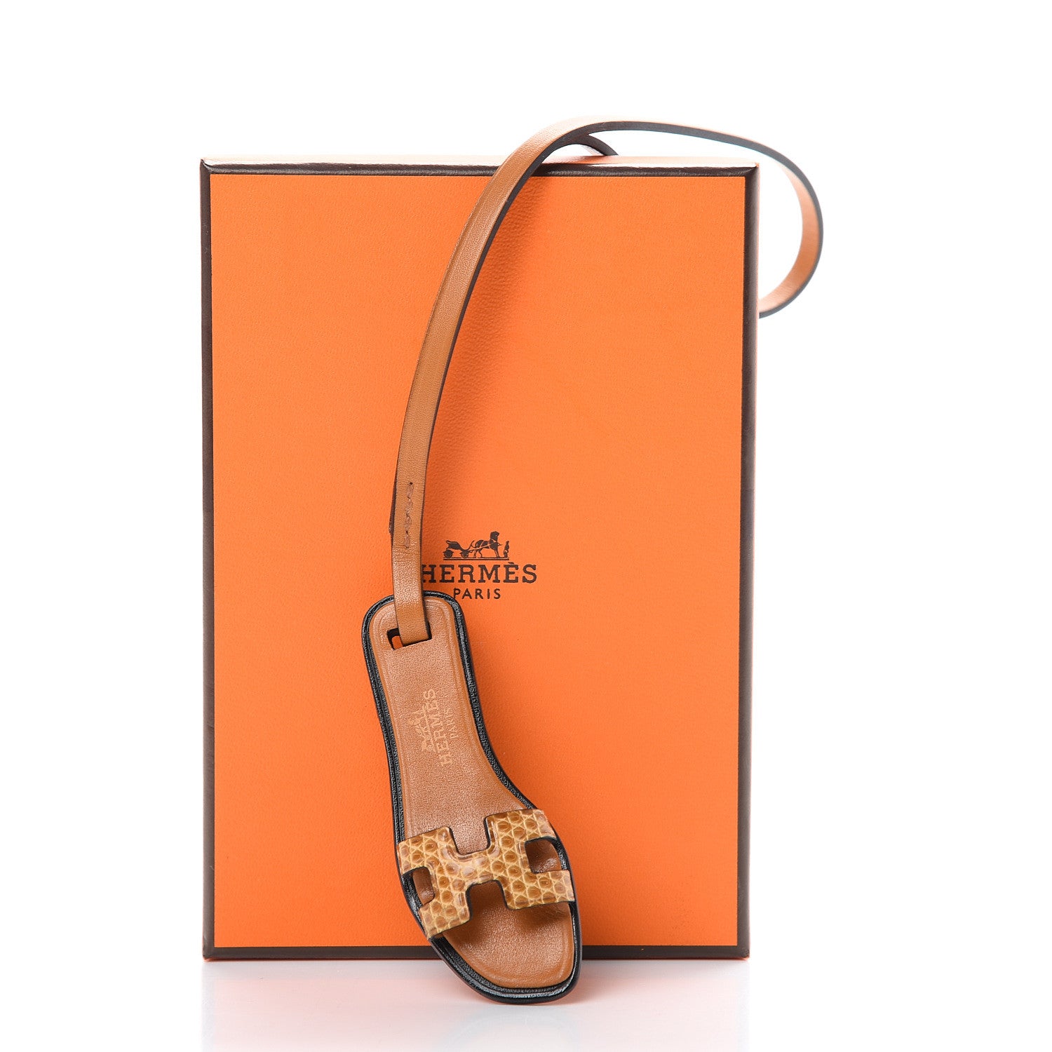 Hermes Lizard Butler Calfskin Hunter Oran Nano Bag Charm Sesame Naturel 5 of 5