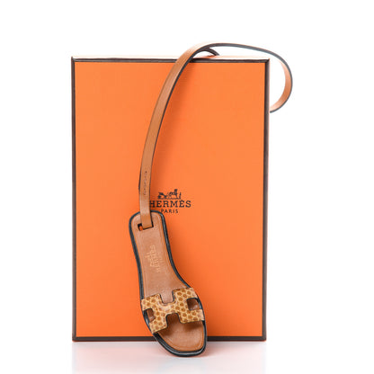 Hermes Lizard Butler Calfskin Hunter Oran Nano Bag Charm Sesame Naturel 5 of 5