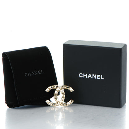 Chanel Studded CC Pin Brooch Gold 5 of 5