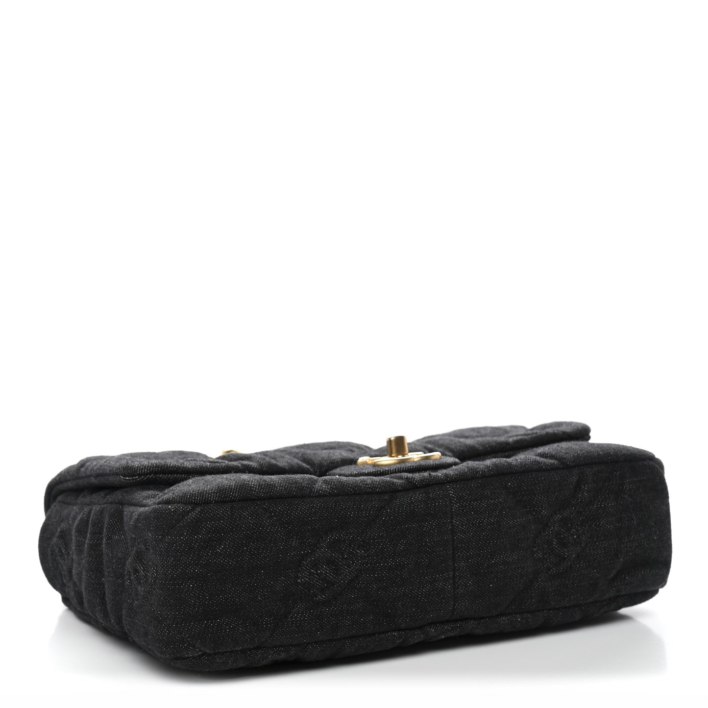 Denim Quilted Medium Funky Town Flap Black