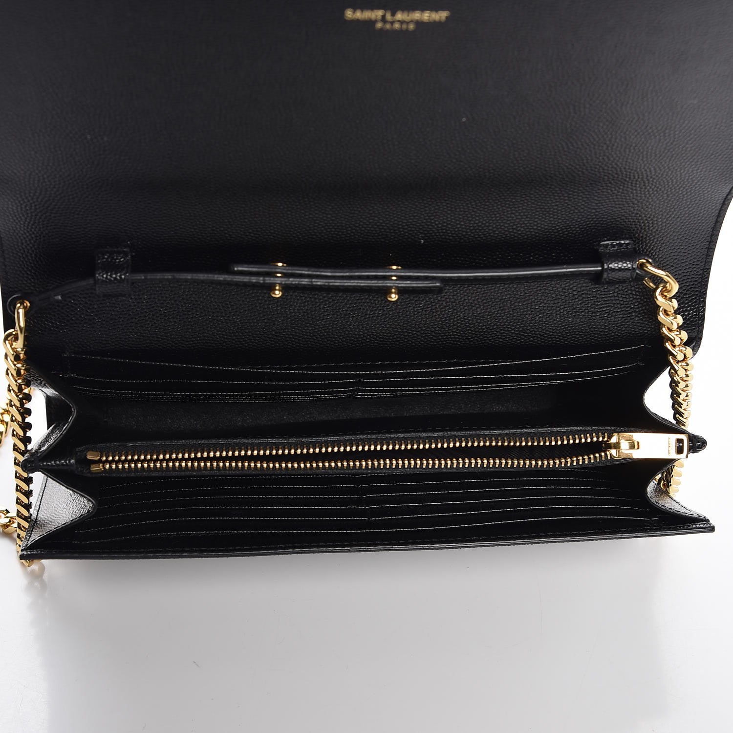 Saint Laurent Grain De Poudre Star Studded Monogram Wallet on Chain Black 5 of 7