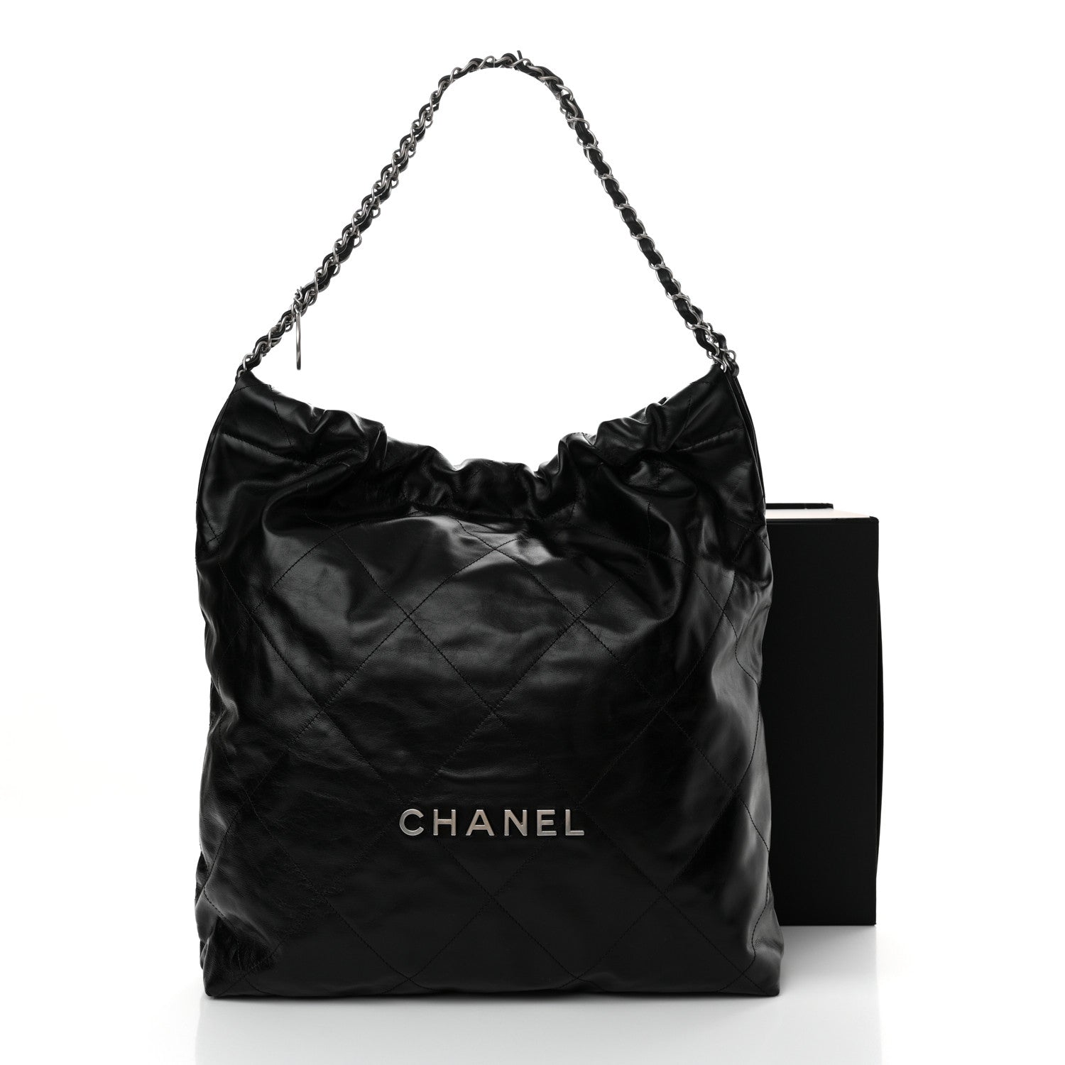Chanel Shiny Calfskin Quilted Large Chanel 22 Black 12 of 12