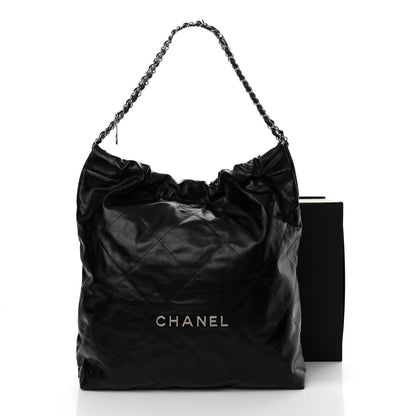 Chanel Shiny Calfskin Quilted Large Chanel 22 Black 12 of 12