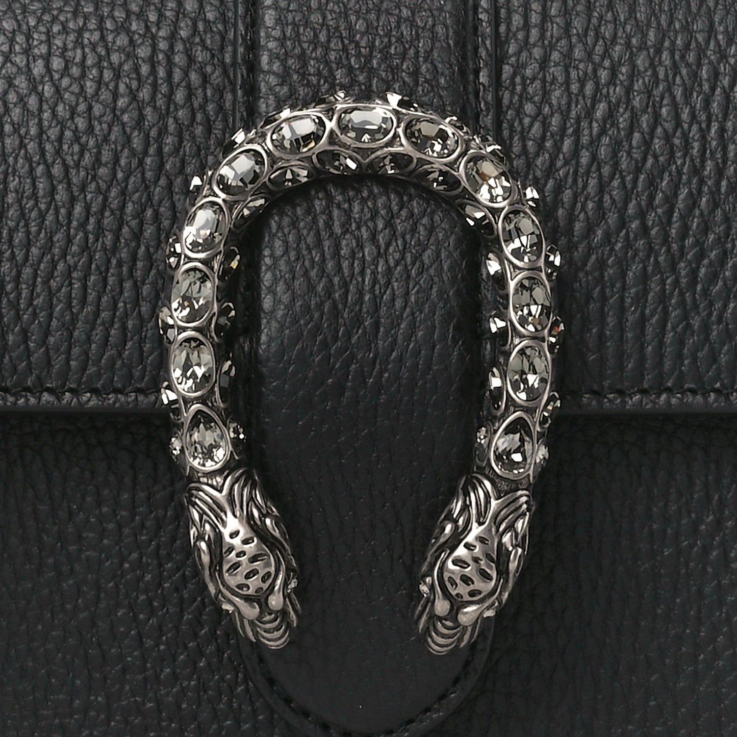 Dollar Calfskin Crystal Web Mini Dionysus Bamboo Top Handle Bag Black Black Diamond