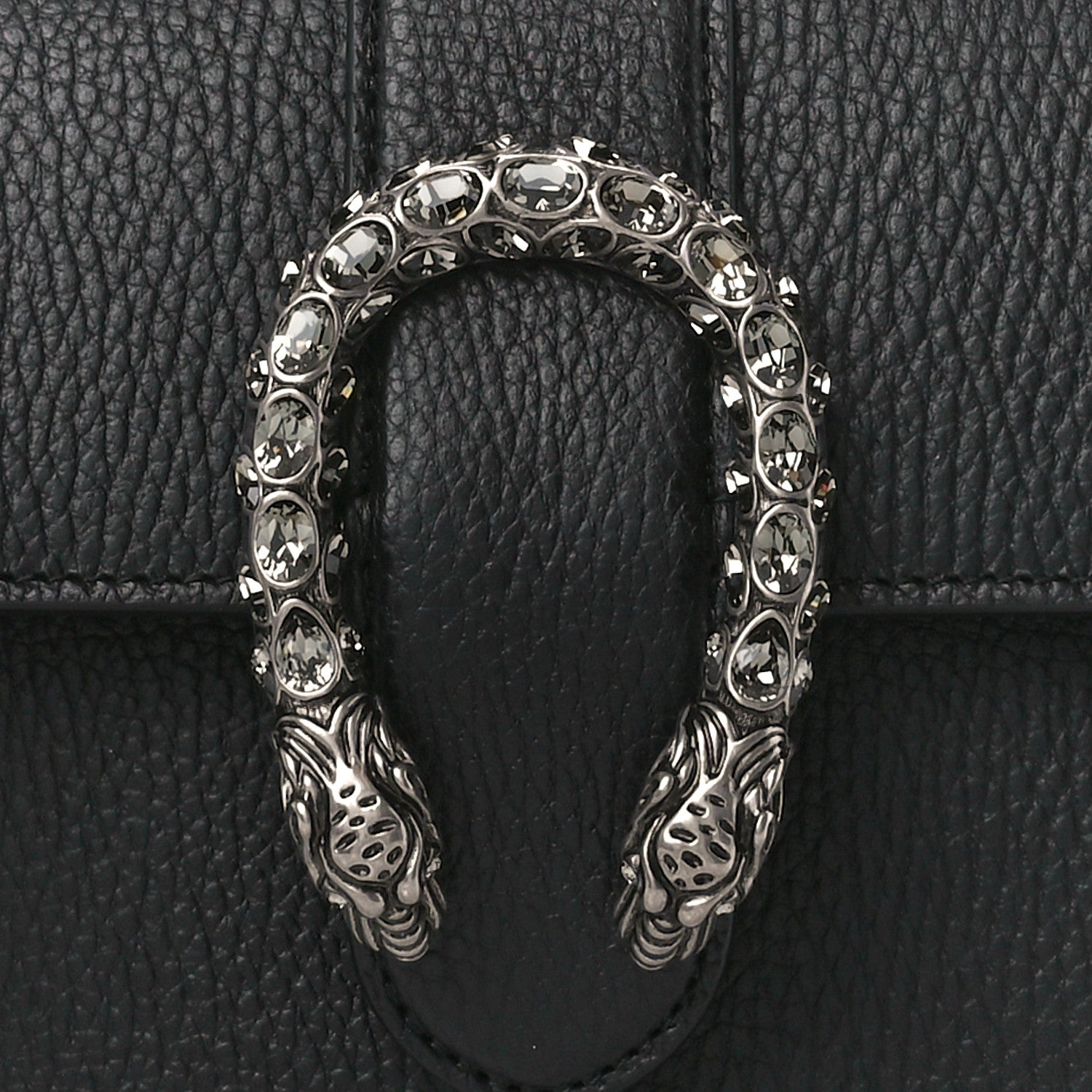 Gucci Dollar Calfskin Crystal Web Mini Dionysus Bamboo Top Handle Bag Black Black Diamond 10 of 12