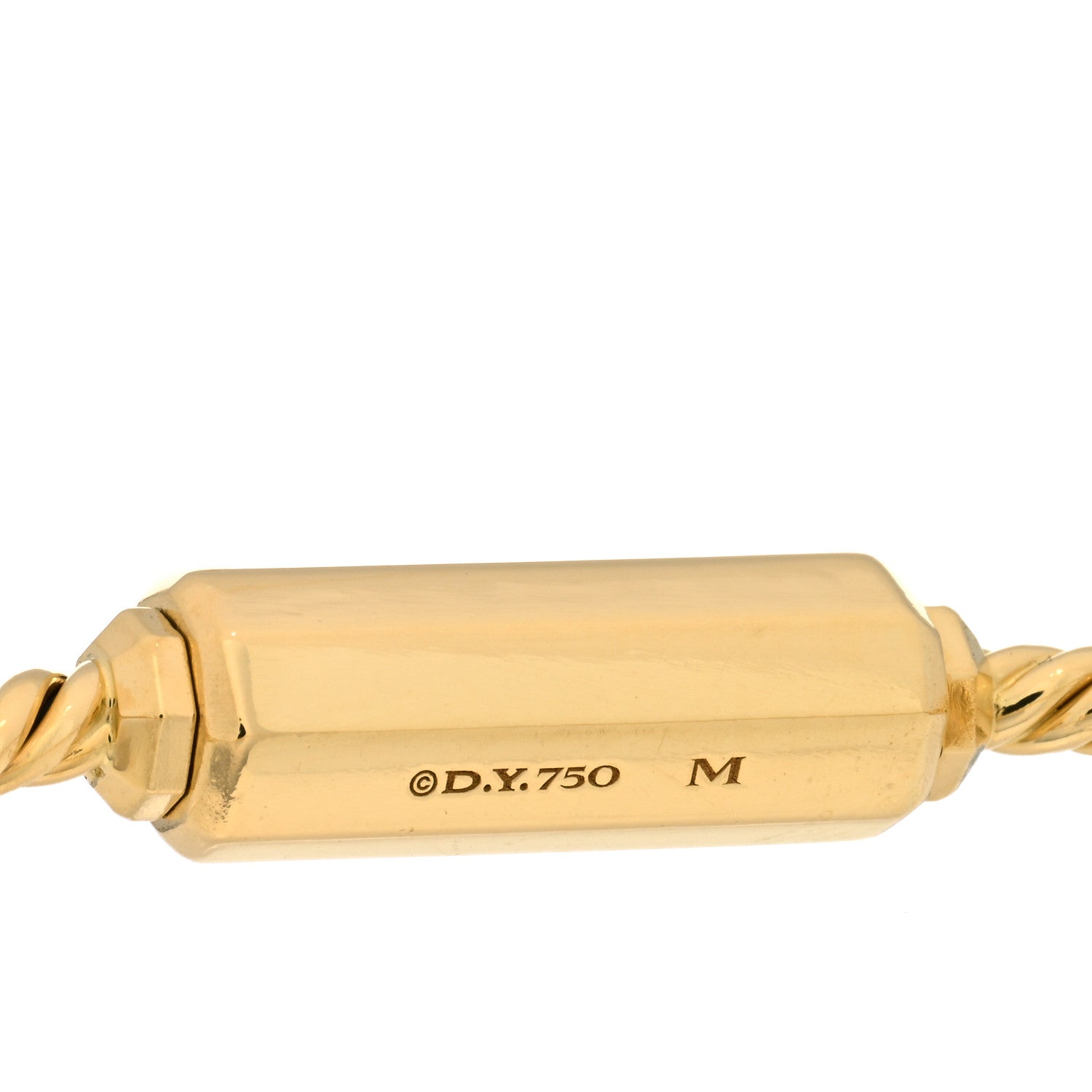 David Yurman 18K Yellow Gold Diamond Lexington Barrel Bracelet 3 of 3