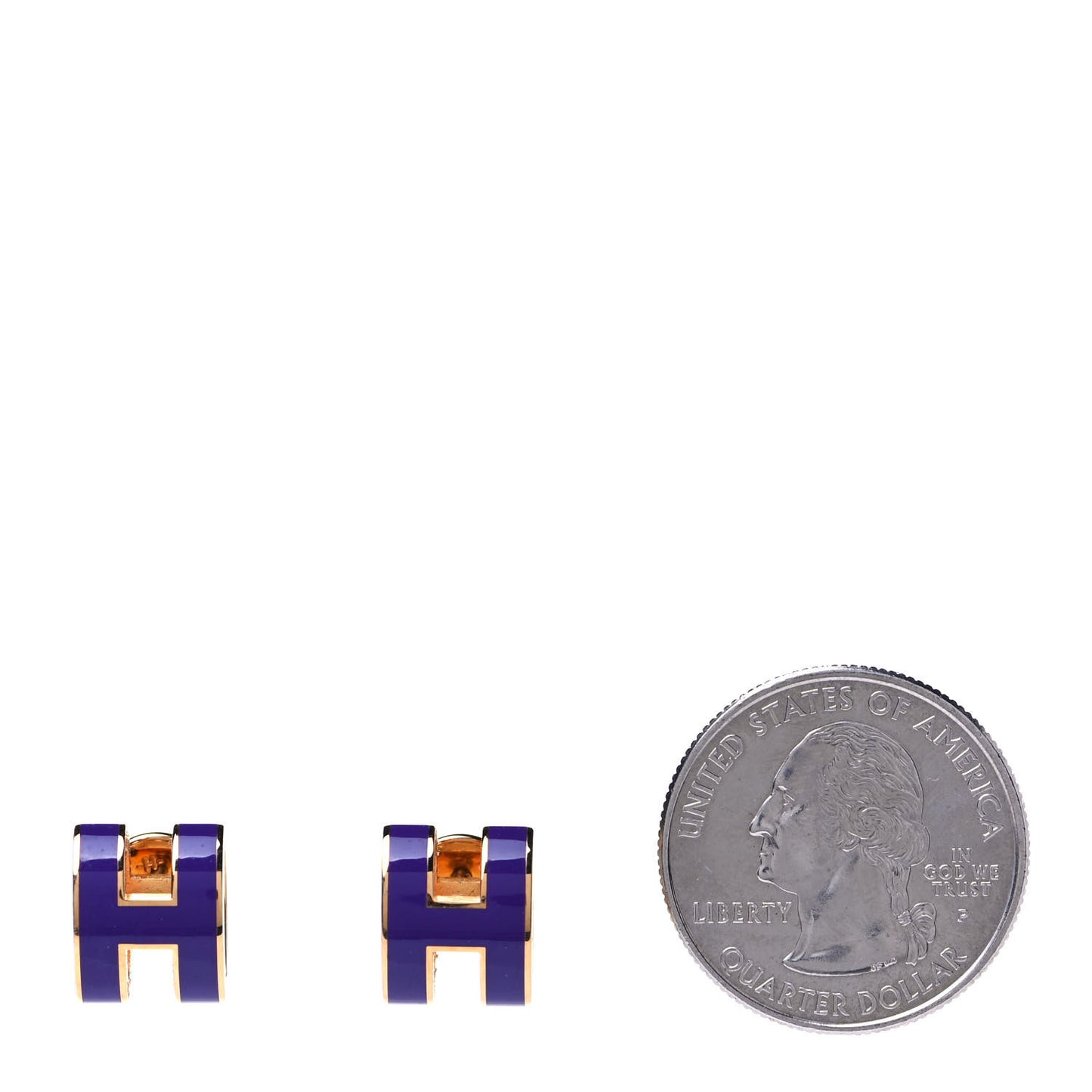 Gold Lacquered Pop H Earrings Pourpre
