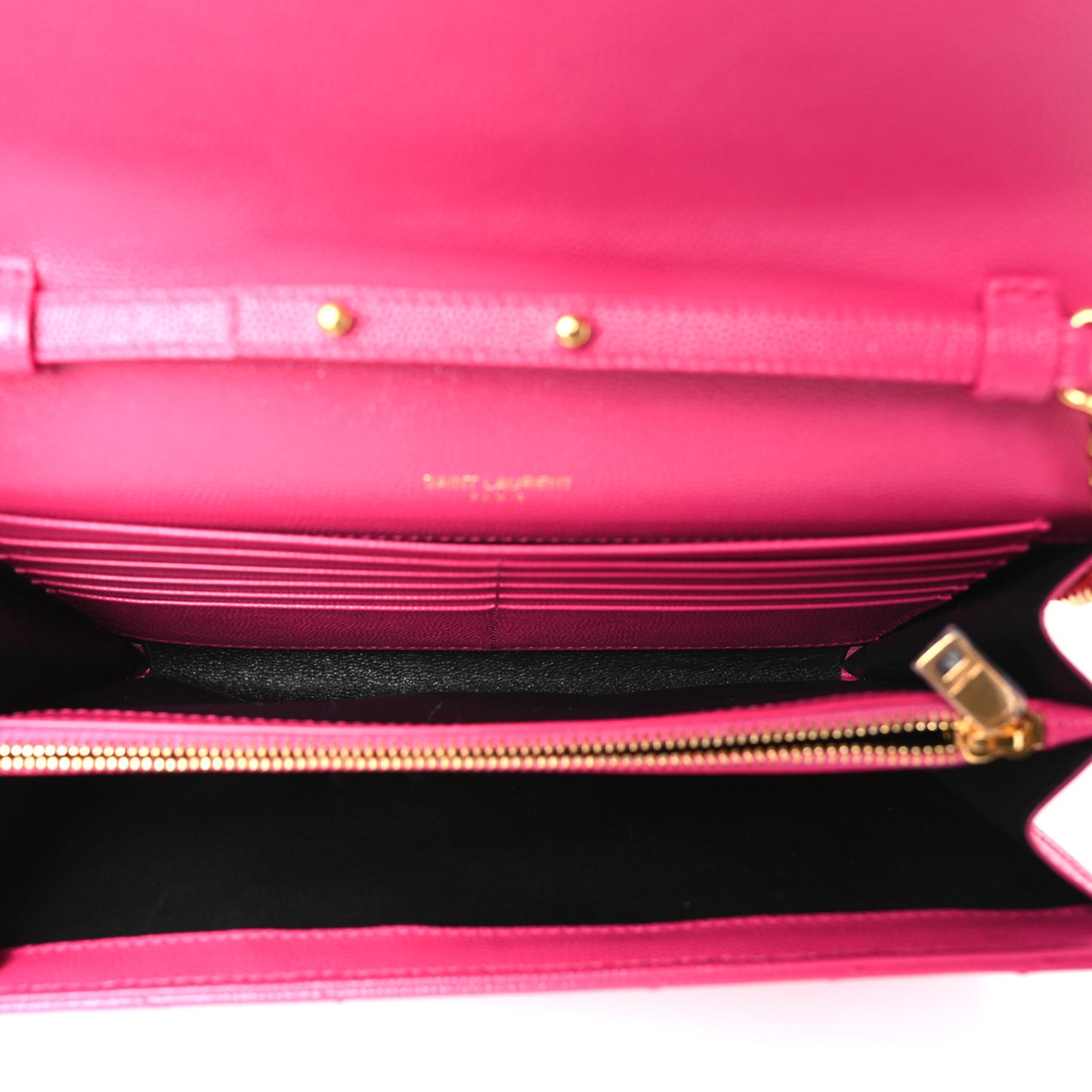 Grain De Poudre Matelasse Chevron Monogram Chain Wallet Bubblegum