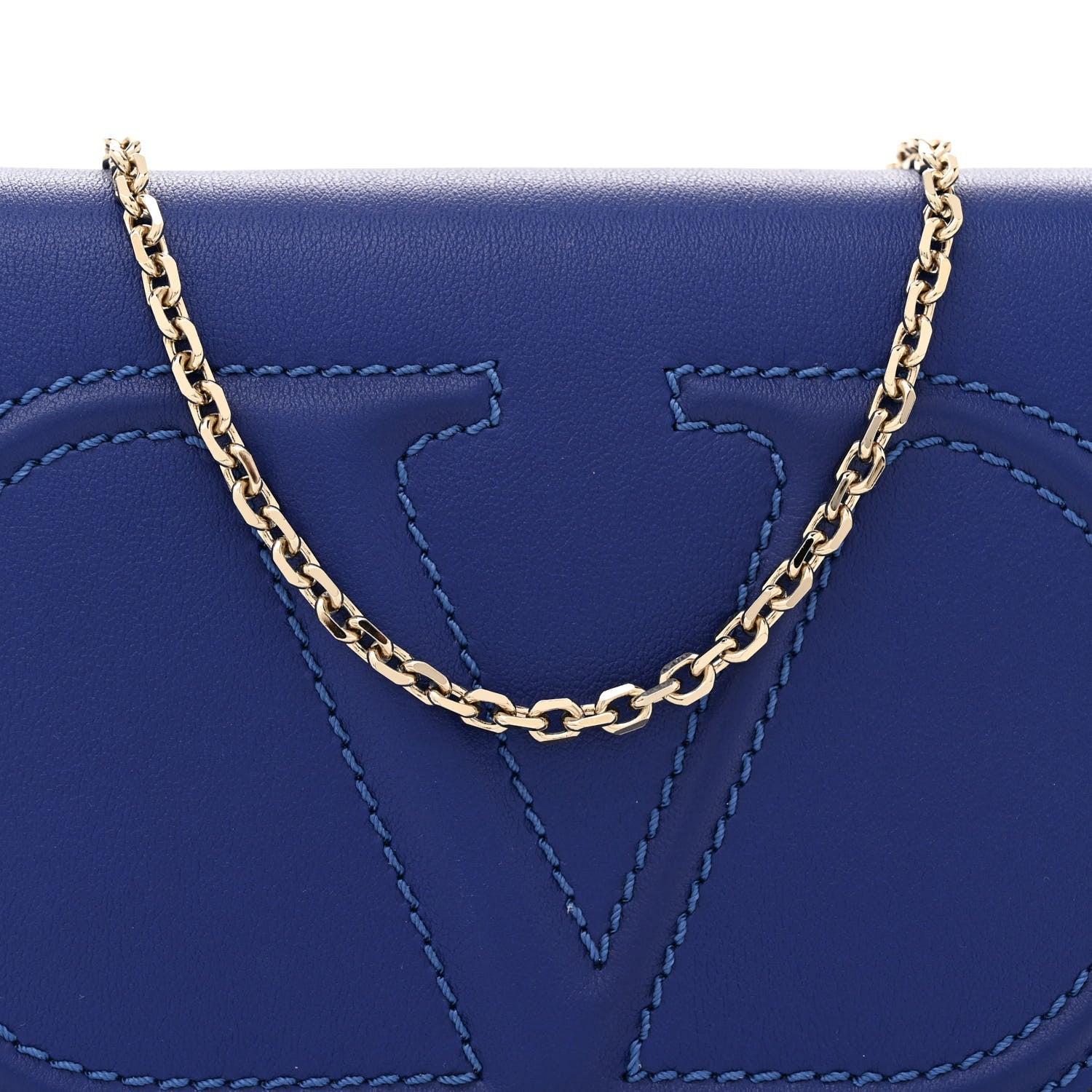 Valentino Garavani Calfskin VLogo Crossbody Blue 7 of 11