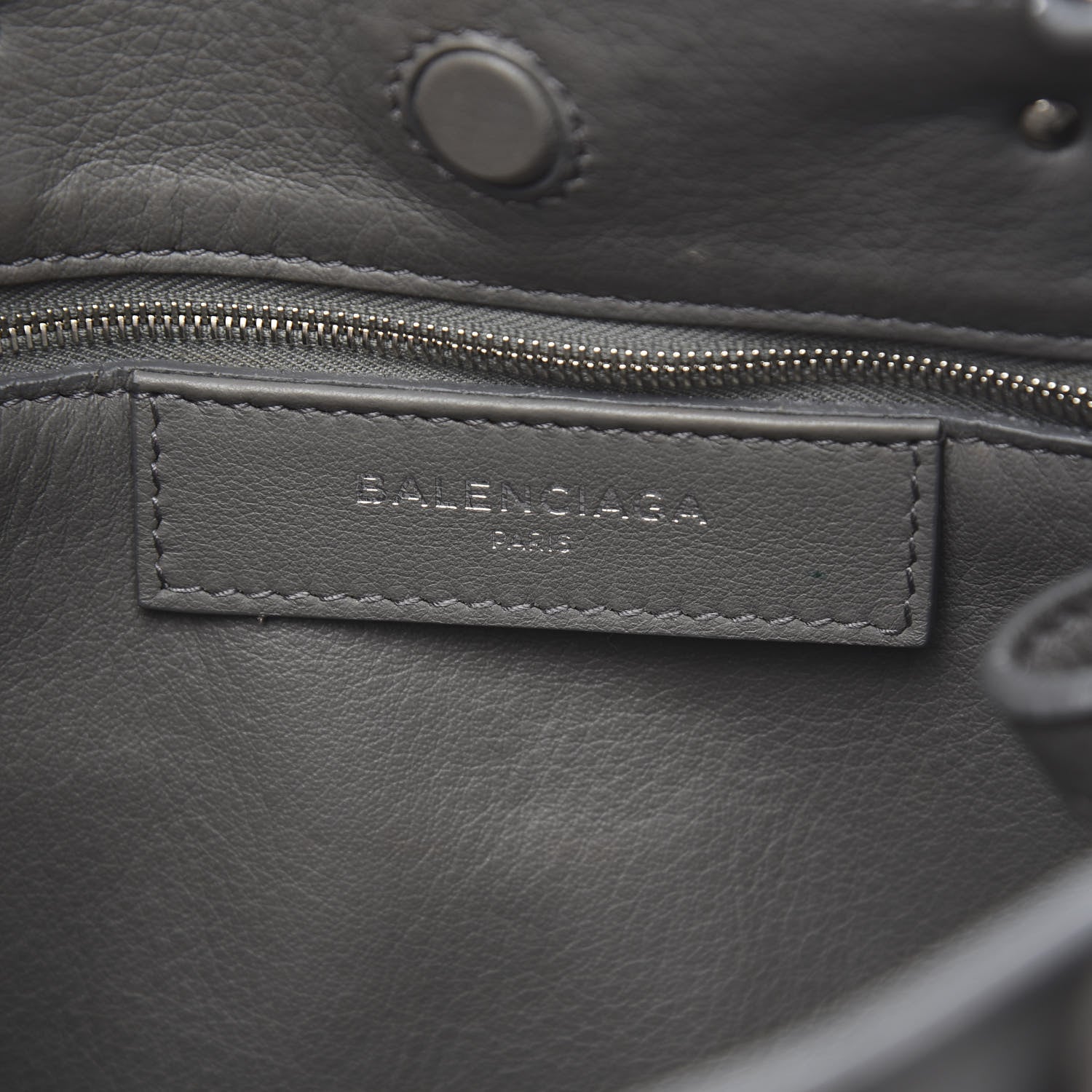Balenciaga Calfskin Papier Mini A4 Zip Around Tote Gris Metal 6 of 10