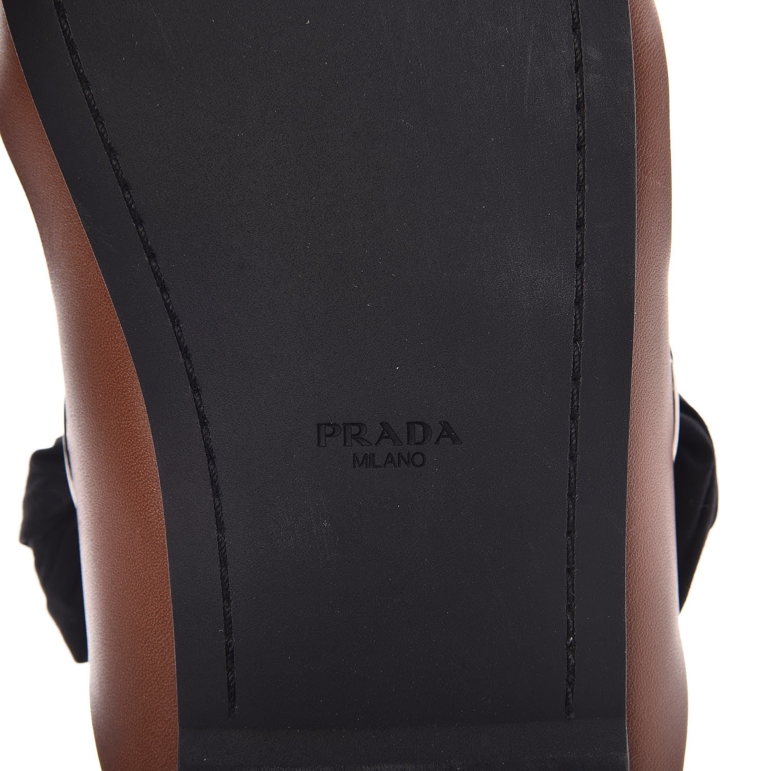 Prada Calfskin Studded Lace Up Sandals 37.5 Brown 10 of 12