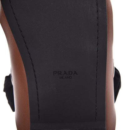 Prada Calfskin Studded Lace Up Sandals 37.5 Brown 10 of 12