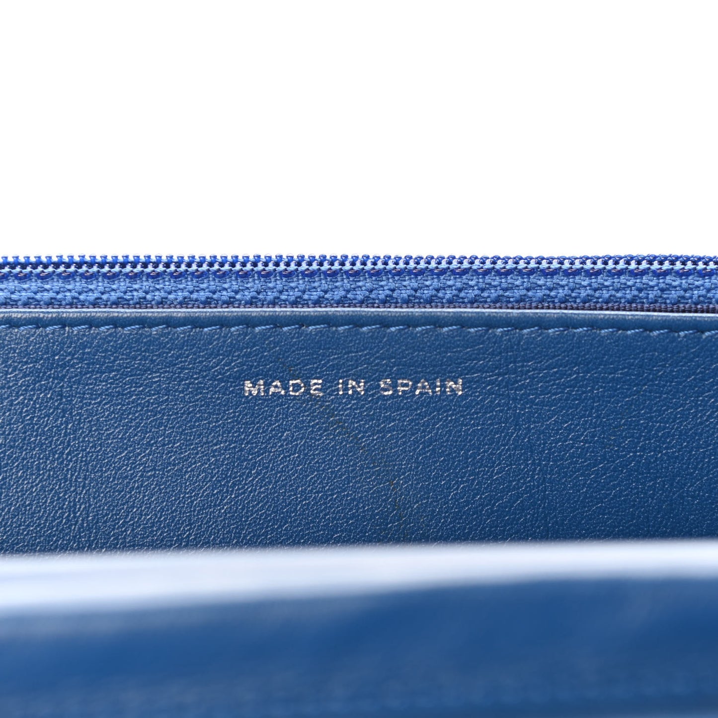 Patent Quilted Wallet On Chain WOC Dark Blue