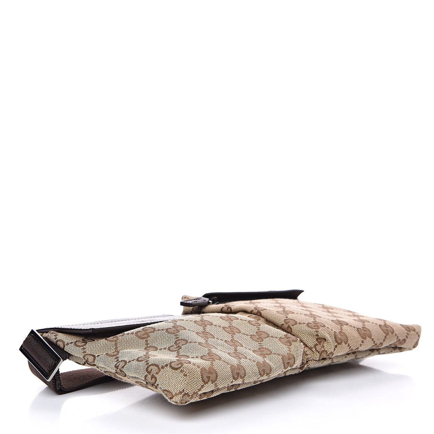 GG Monogram Double Pocket Belt Bag Dark Brown