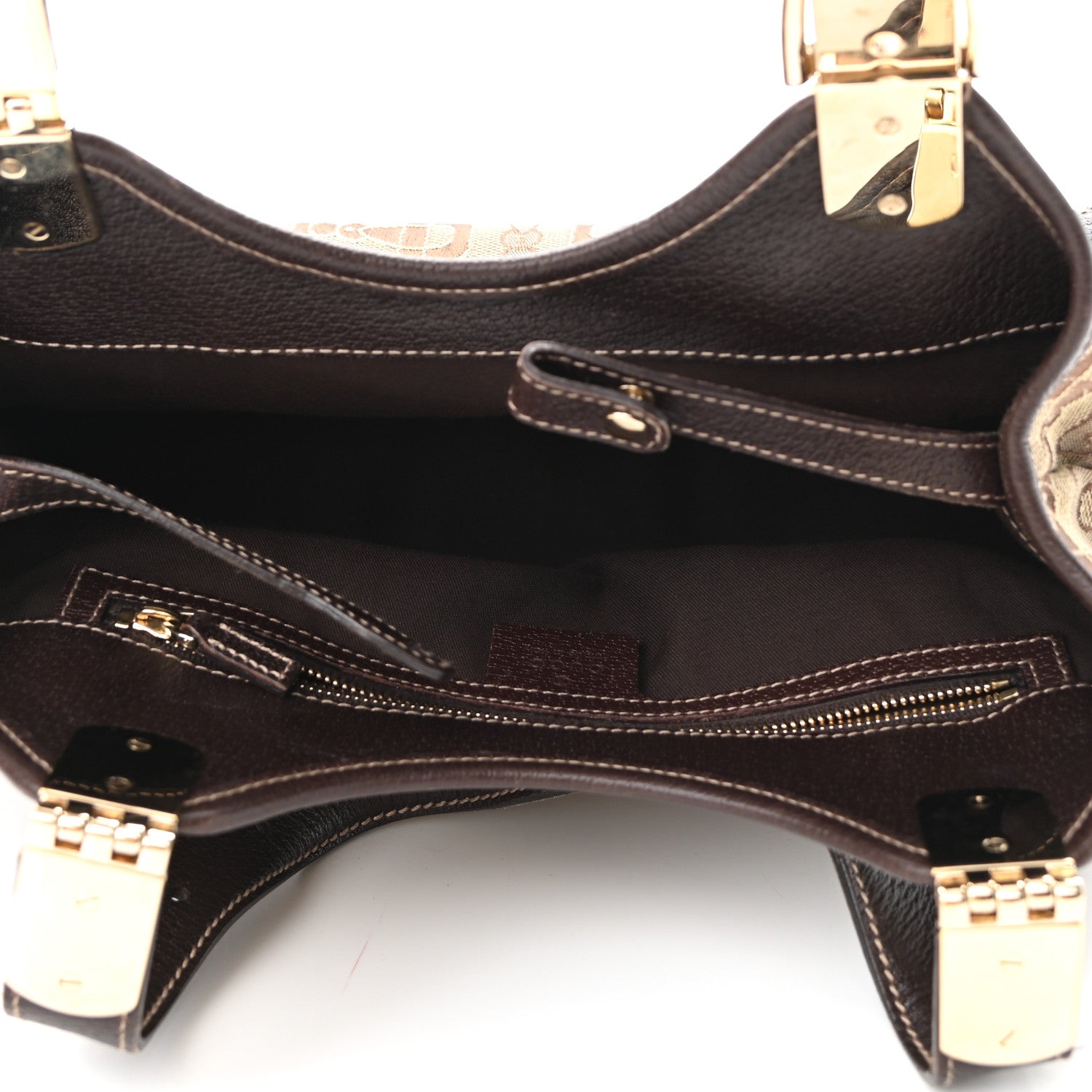Gucci Canvas Horsebit Print Shoulder Bag Brown 5 of 11