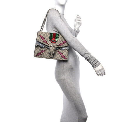 Gucci GG Supreme Monogram Lightning Embroidered Medium Dionysus Shoulder Bag Beige 2 of 12