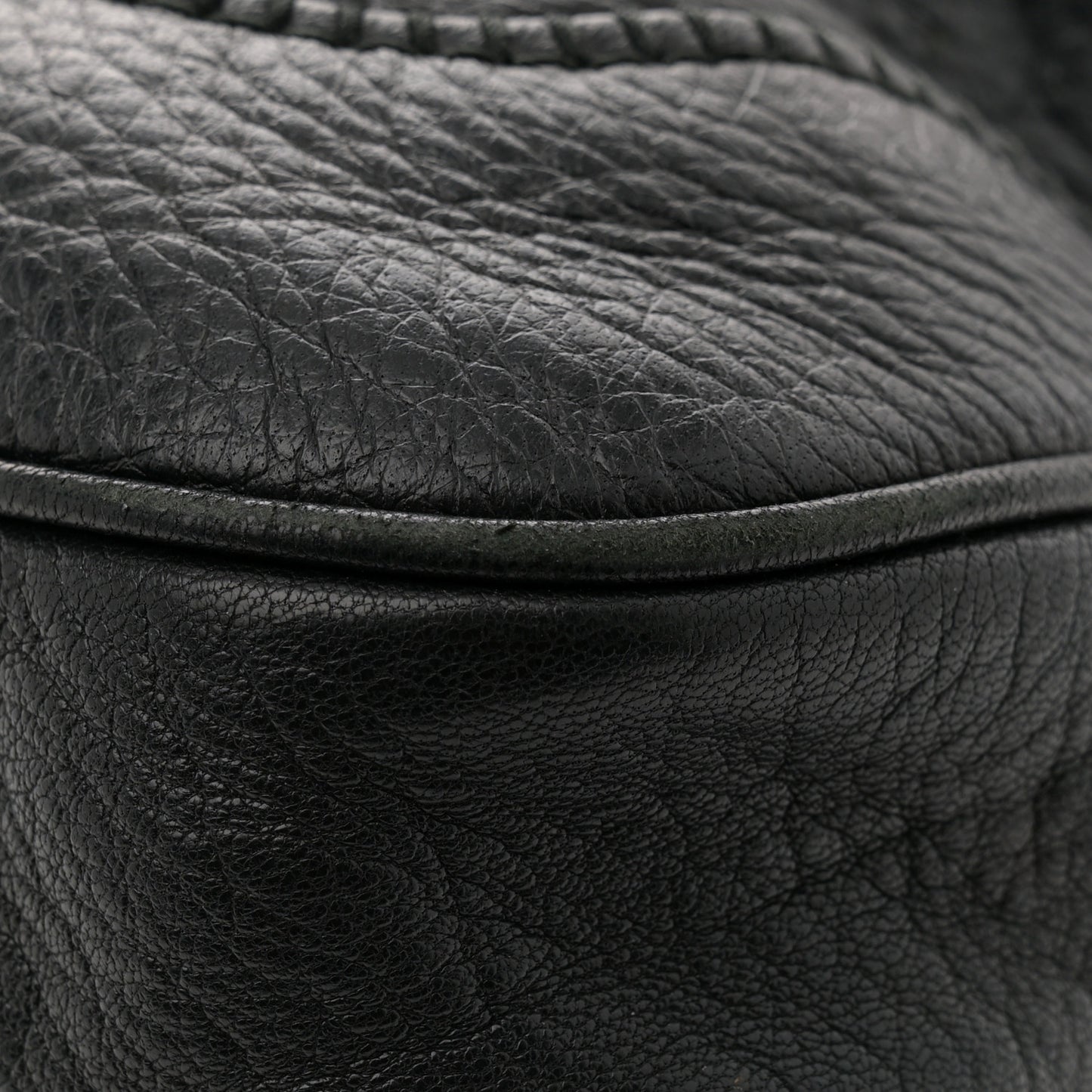 Pebbled Calfskin Medium New Jackie Shoulder Bag Black